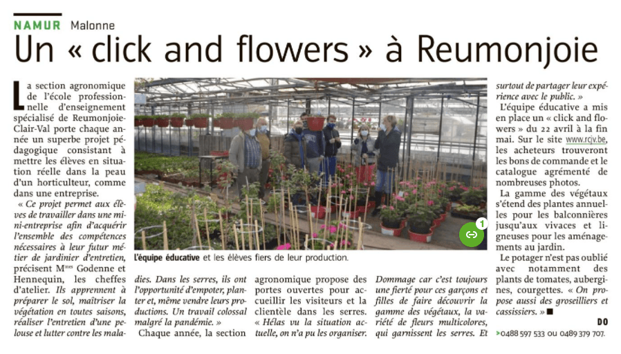 Click and Flowers — vente de fleurs par les élèves