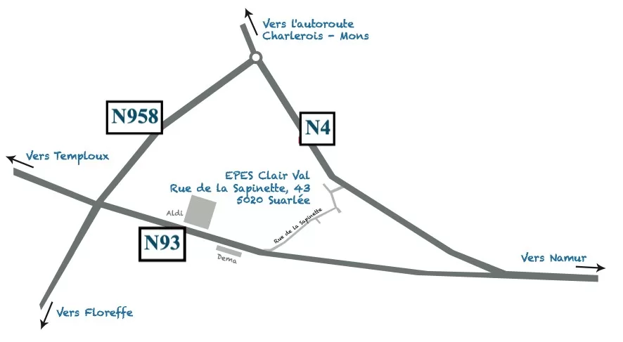 Accès Site de Suarlée (Clair Val)